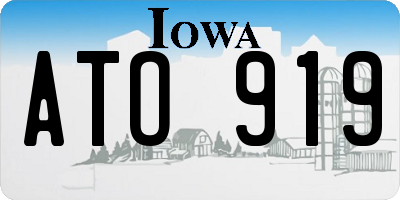 IA license plate ATO919