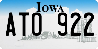 IA license plate ATO922
