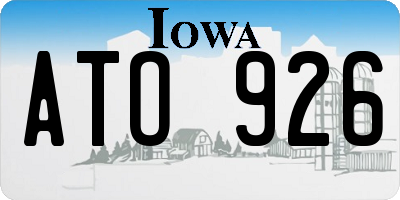 IA license plate ATO926