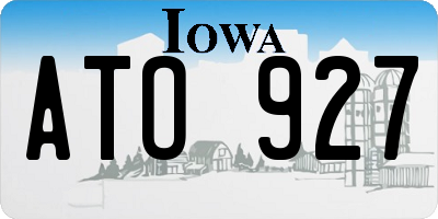 IA license plate ATO927