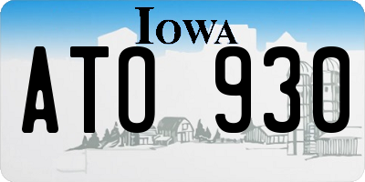 IA license plate ATO930