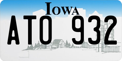 IA license plate ATO932