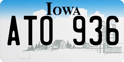 IA license plate ATO936