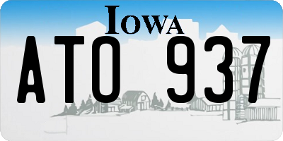 IA license plate ATO937
