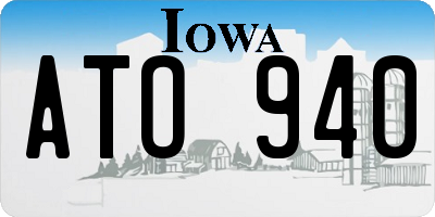 IA license plate ATO940