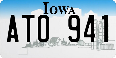 IA license plate ATO941