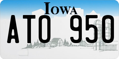 IA license plate ATO950