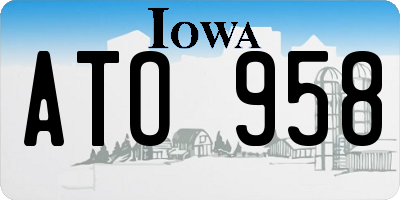 IA license plate ATO958