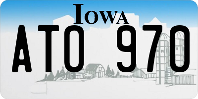 IA license plate ATO970
