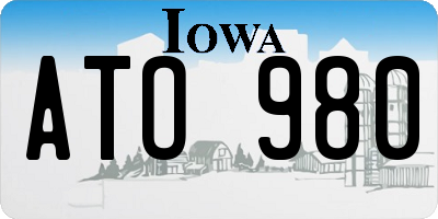 IA license plate ATO980