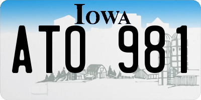 IA license plate ATO981