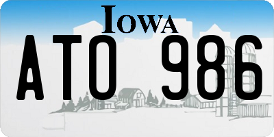 IA license plate ATO986