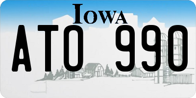 IA license plate ATO990
