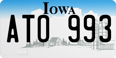 IA license plate ATO993