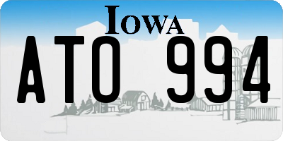 IA license plate ATO994
