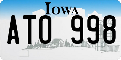 IA license plate ATO998
