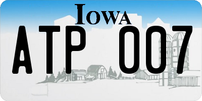 IA license plate ATP007