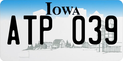 IA license plate ATP039