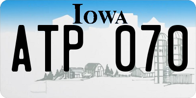 IA license plate ATP070