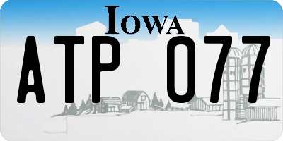 IA license plate ATP077