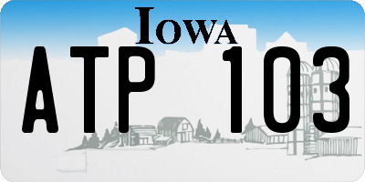 IA license plate ATP103