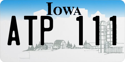 IA license plate ATP111