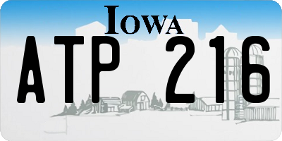 IA license plate ATP216
