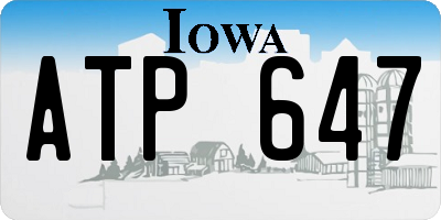 IA license plate ATP647