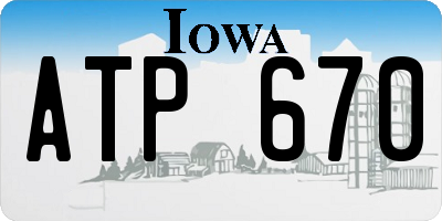 IA license plate ATP670