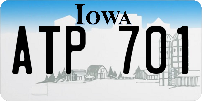 IA license plate ATP701