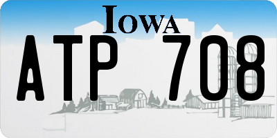 IA license plate ATP708