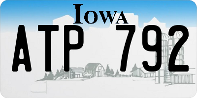 IA license plate ATP792