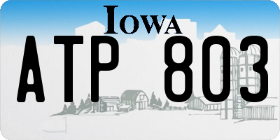 IA license plate ATP803