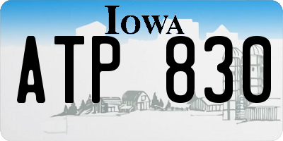 IA license plate ATP830