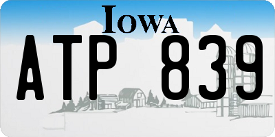 IA license plate ATP839