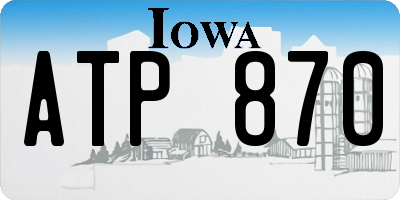 IA license plate ATP870