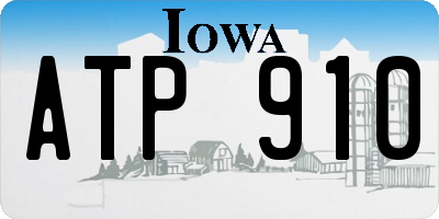 IA license plate ATP910
