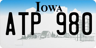 IA license plate ATP980