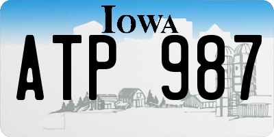 IA license plate ATP987