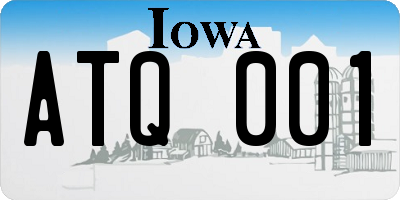 IA license plate ATQ001