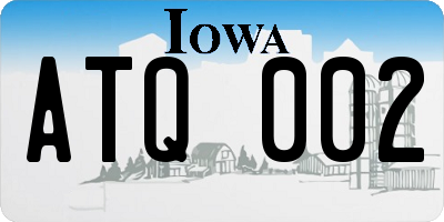IA license plate ATQ002