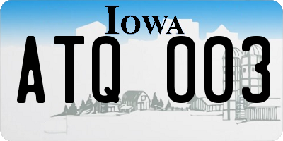 IA license plate ATQ003