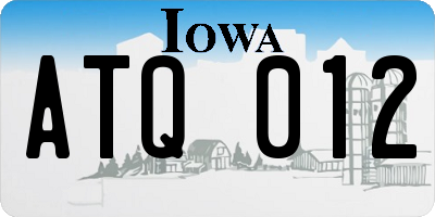 IA license plate ATQ012