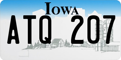 IA license plate ATQ207