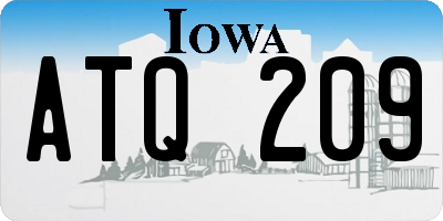 IA license plate ATQ209