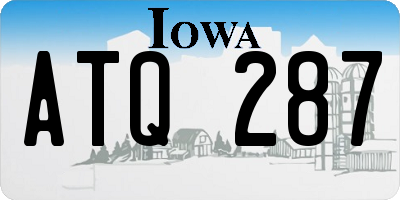 IA license plate ATQ287