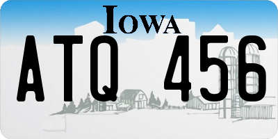 IA license plate ATQ456