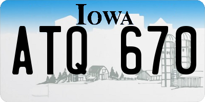 IA license plate ATQ670