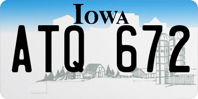 IA license plate ATQ672