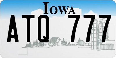 IA license plate ATQ777
